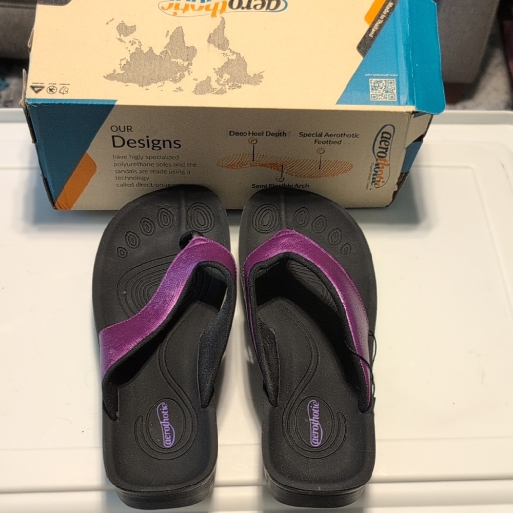 Aerothotic Purple and Black Orthotic Sandals